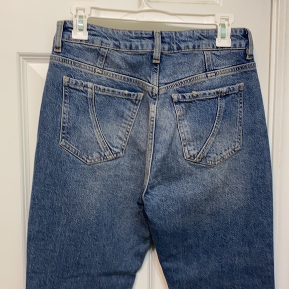 Free People Flashback Flares Blue Jeans Size 28 Plaid - Picture 9 of 12